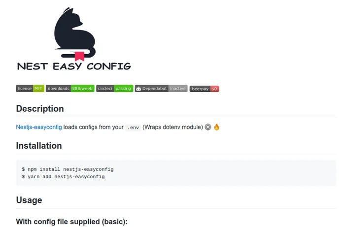 Nestjs-easyconfig interface
