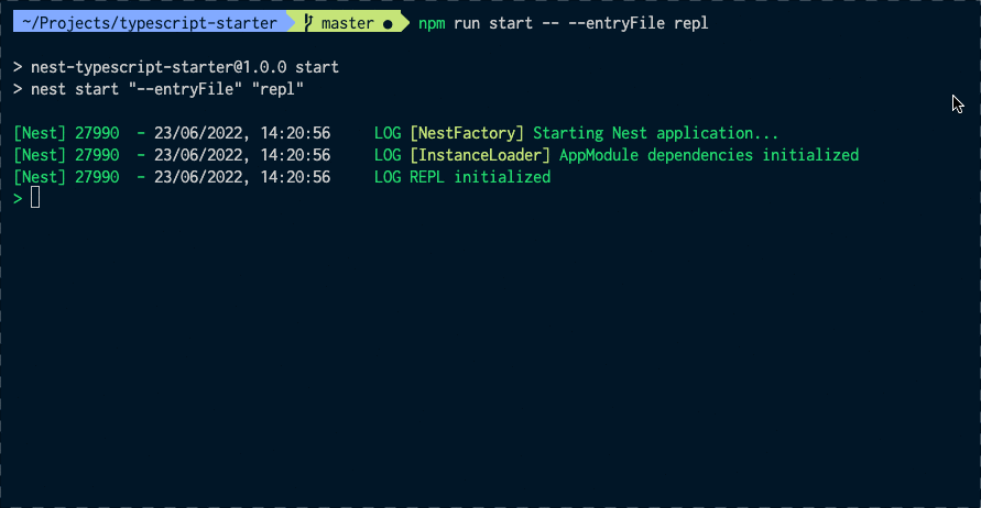 REPL in Nestjs